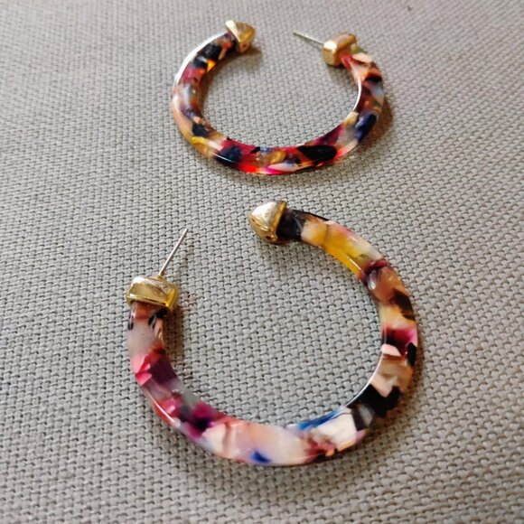 Sugarfix tortoiseshell hoop earrings - Picture 1 of 8